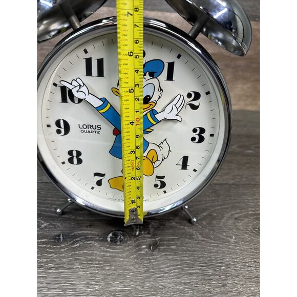 Vintage Walt Disney Donald Duck Lrg Bell Alarm Clock Lorus Quartz Japan 11” Tall - Picture 9 of 12